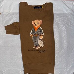 Ralph Lauren Brown Polo Bear Graphic Sweatshirt